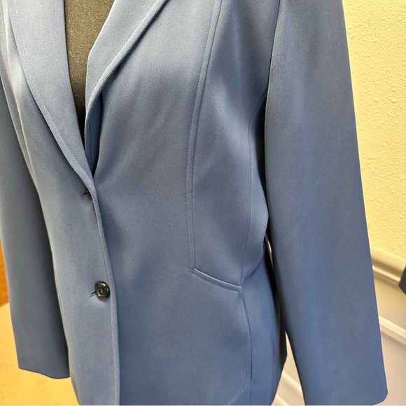 Larry Levine Aqua Blue Pant Suit 14 Orig Owner - Picture 10 of 12